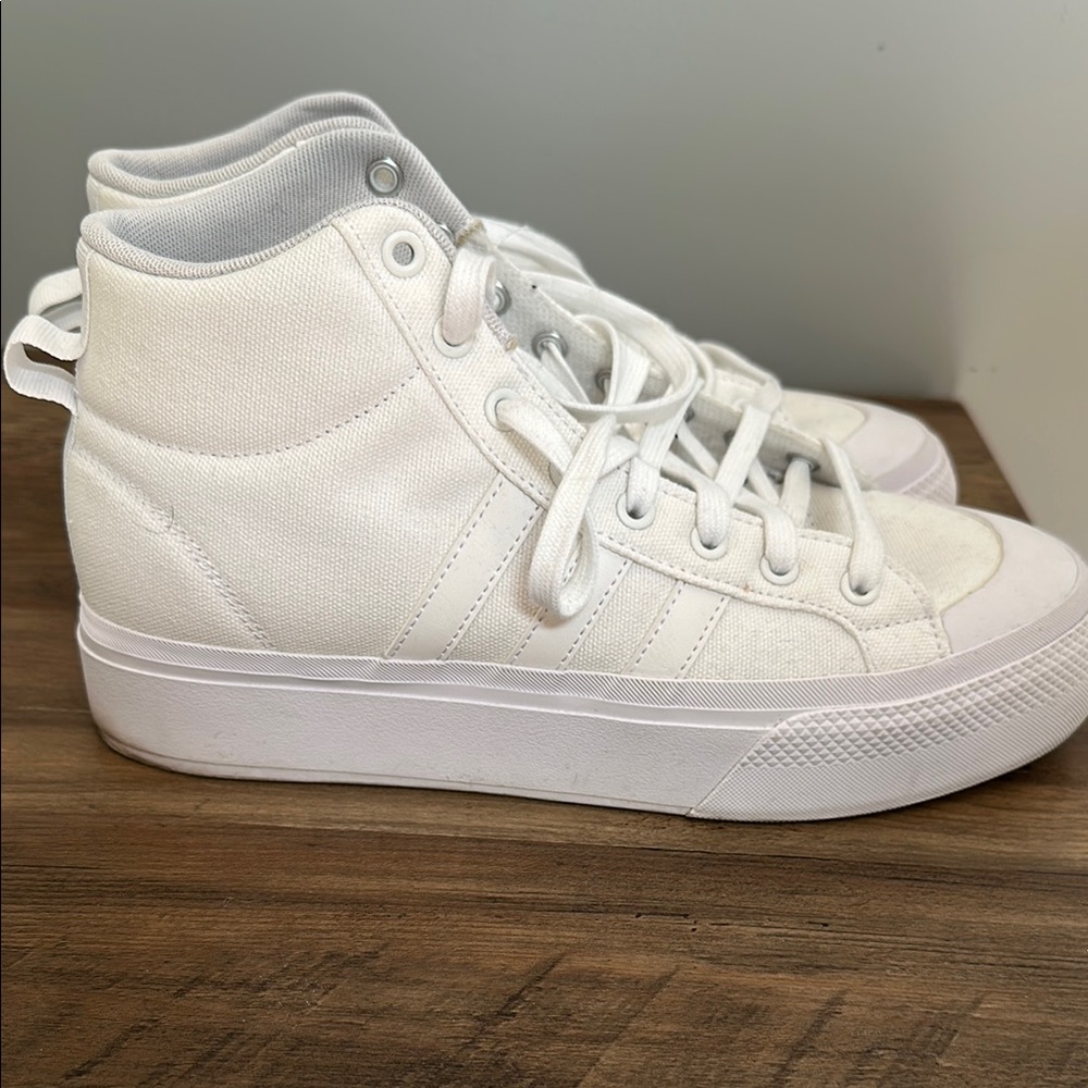 Adidas White High-Top Sneakers